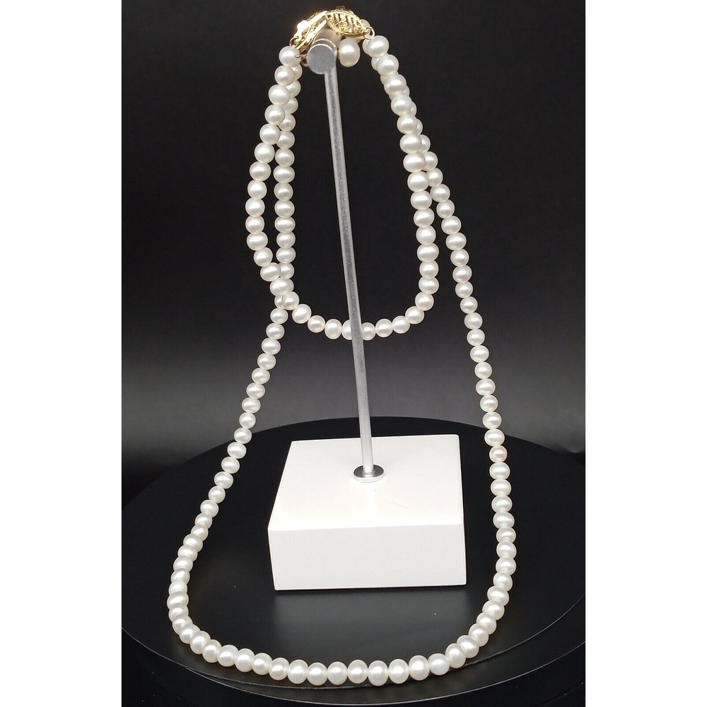 Pearl Necklace Bracelet Earring Set JCM 10K Yellow Gold Jacmel Mauritius Vintage